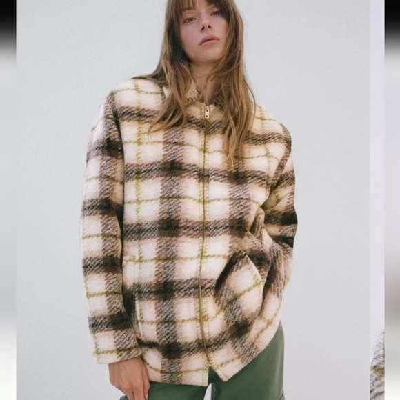 ARITZIA Wilfred free Lyon wool plaid shacket - Picture 1 of 13
